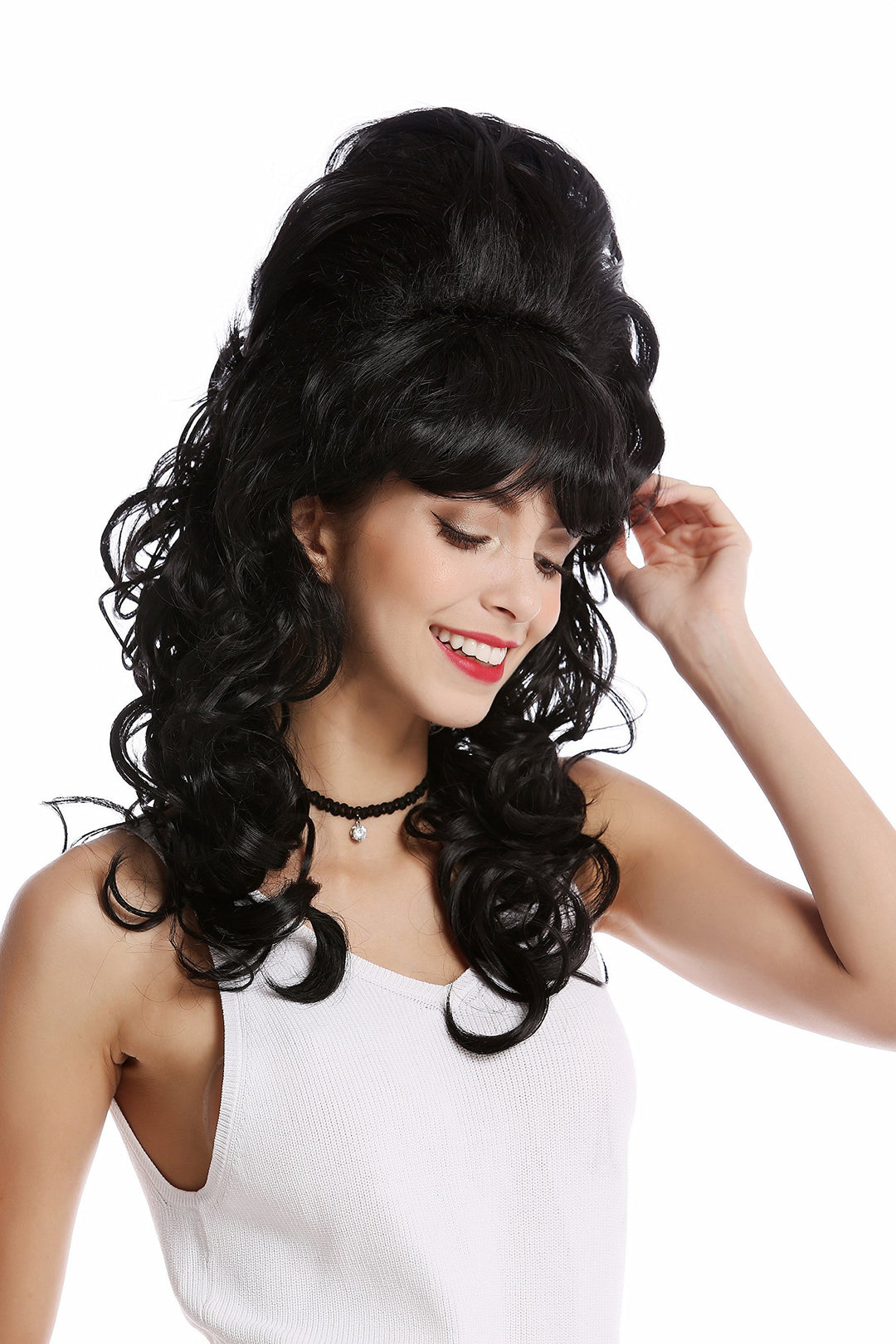 WIG ME UP - GF-W2418-1B Perücke Damenperücke Barock 60er retro riesig Beehive Hochsteckfrisur Dutt l