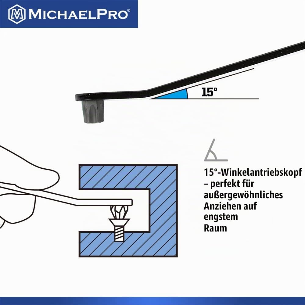 MichaelPro MP002029 5-Piece Ultra Low Profile Offset Screwdriver Set Slim Profile Angle Screwdriver