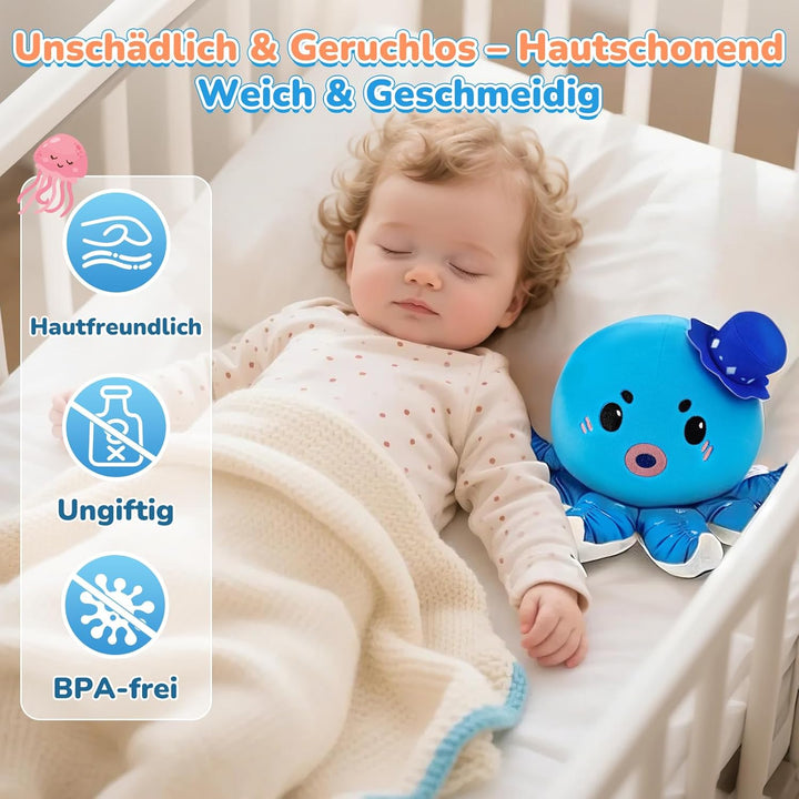SAIMAND Oktopus Baby Spielzeug 6 7 8 9 10 12 Monate, Interaktive Plüschtiere, Musikalische Spielzeug