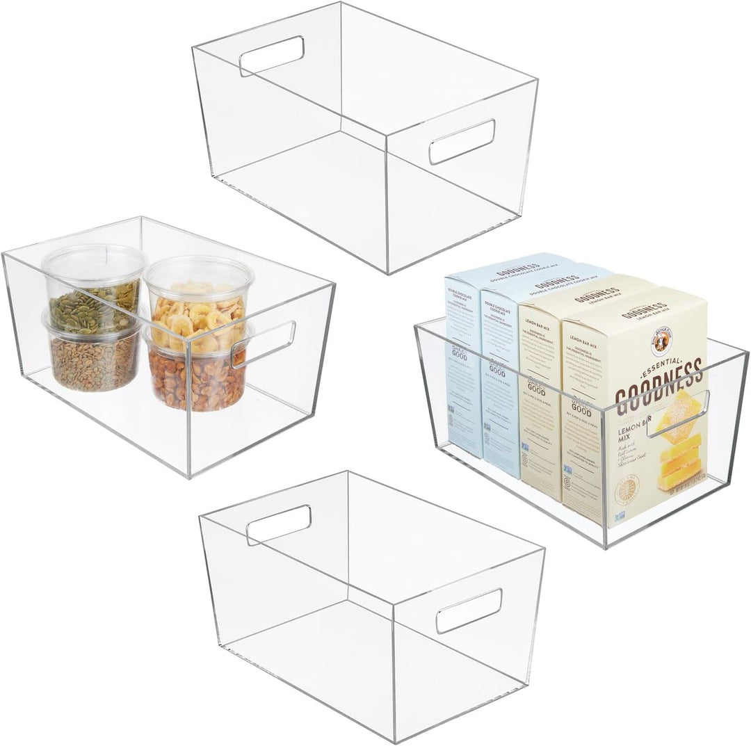 mDesign Aufbewahrungsbox mit Griffen – mittelgrosse Kühlschrankbox zur Lebensmittelaufbewahrung – Ki