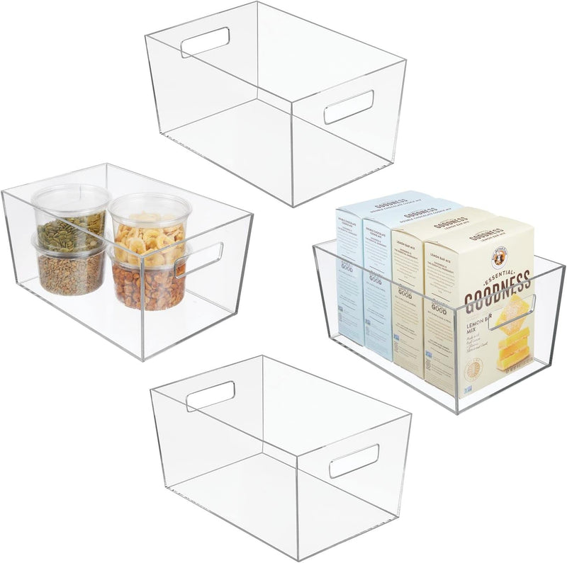 mDesign Aufbewahrungsbox mit Griffen – mittelgrosse Kühlschrankbox zur Lebensmittelaufbewahrung – Ki