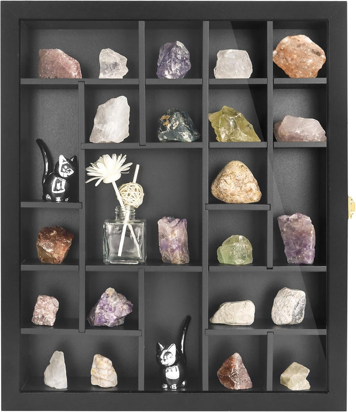 FramePro Felsen Bilderrahmen Vitrine Kristall Shadow Box 35x40cm 3D Rahmen zum Befüllen Tiefer Aufbe