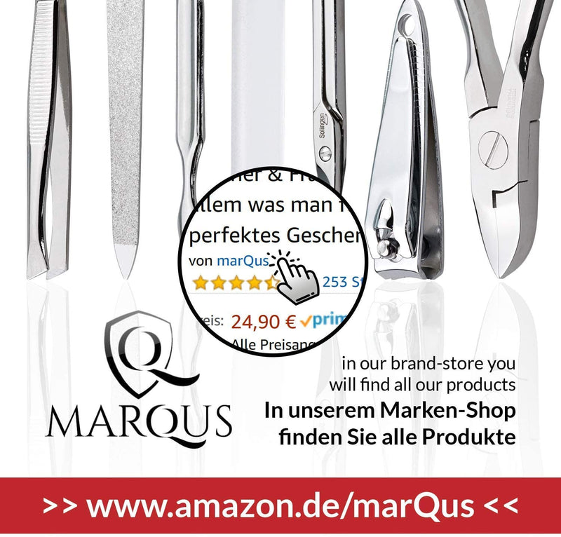 marQus Maniküre Set Damen und Herren Solingen Made in Germany 7 Teile mit patenierter Glasfeile für