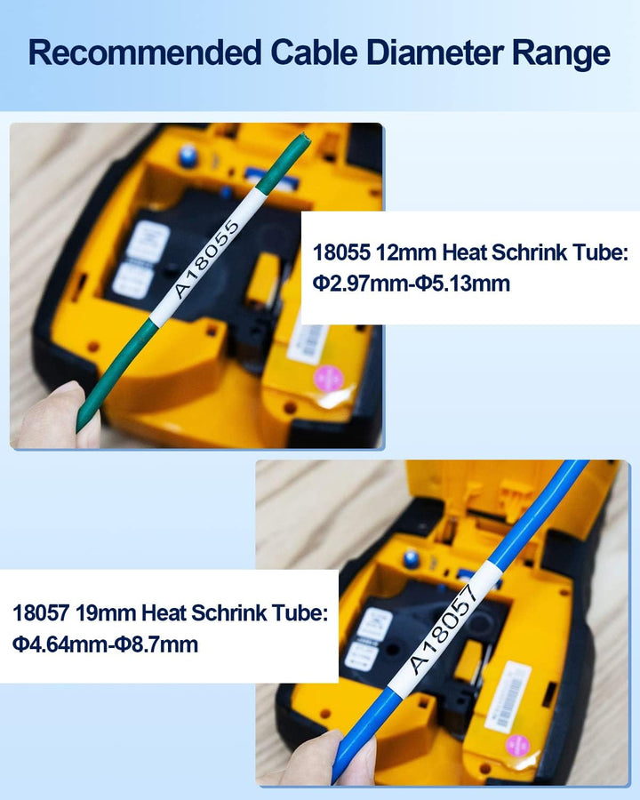 Aken 18055 Kompatibel mit Dymo Rhino Industrie 12mm x 1.5m, 12mm