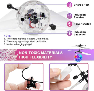 Fliegende Kugel Leuchtend, Fliegendes Spielzeug Flying Spinner Ball, der Helikopter Flugzeug Fernges