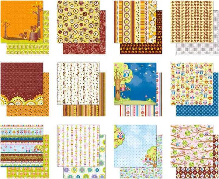 Ursus 71640099 - Premium Glitter Scrapbook paper Block, Version 8, ca. 30,5 x 30,5 cm, 190 g/qm, 12