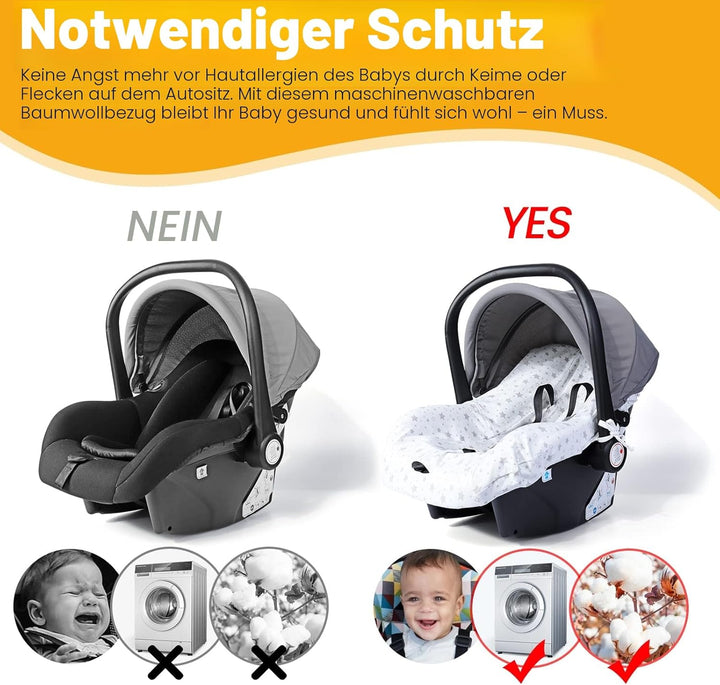 Orzbow Universal Bezug für Babyschale,Schutzbezug aus 100% Baumwolle,Perfekter Passform für Babyscha