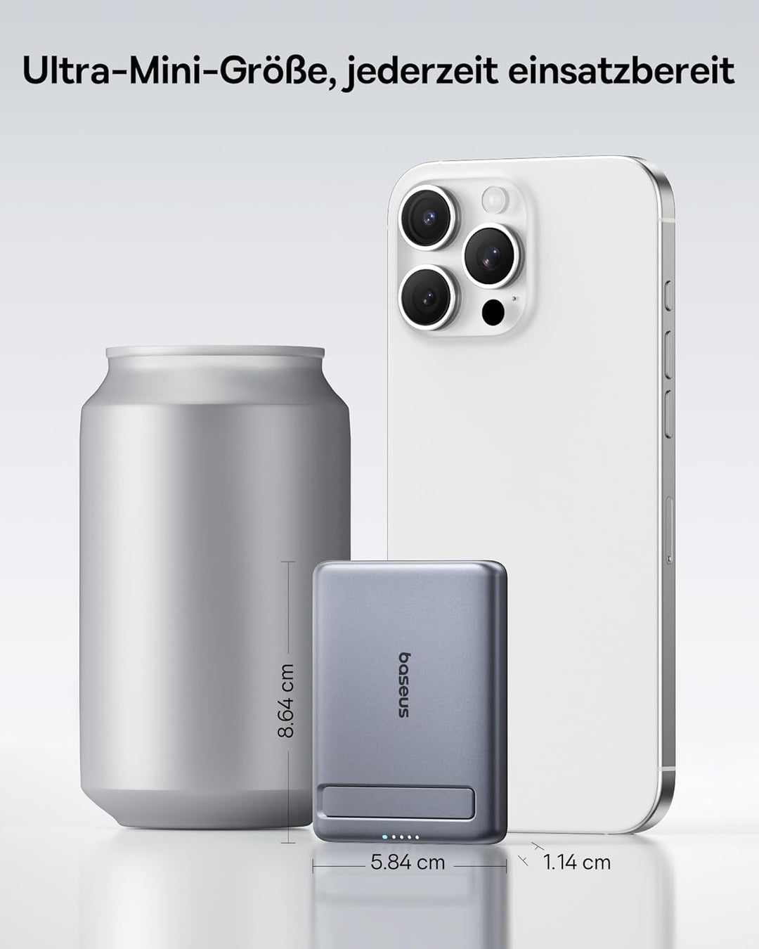 Baseus Mini MagSafe Powerbank 5000mAh Qi2-zertifiziertes mit Klappbarer Ständer, PD 20W Magnetische