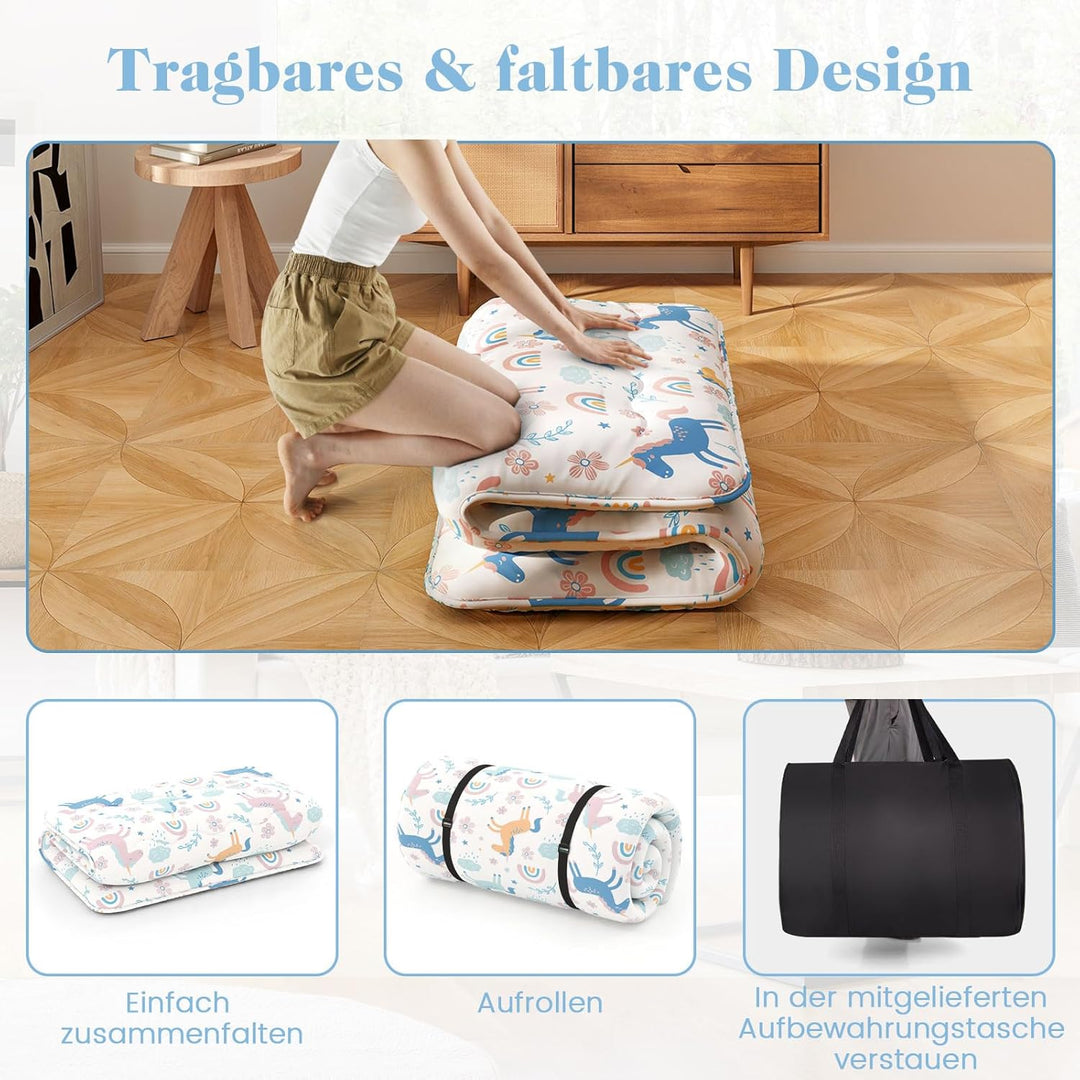 COSTWAY Japanische Futon Matratze, Tatami-Matte, Bodenmatratze, Klappmatratze mit waschbarem Bezug,