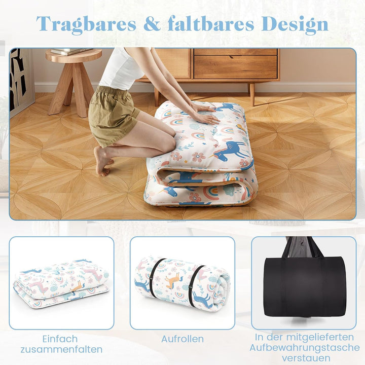 COSTWAY Japanische Futon Matratze, Tatami-Matte, Bodenmatratze, Klappmatratze mit waschbarem Bezug,