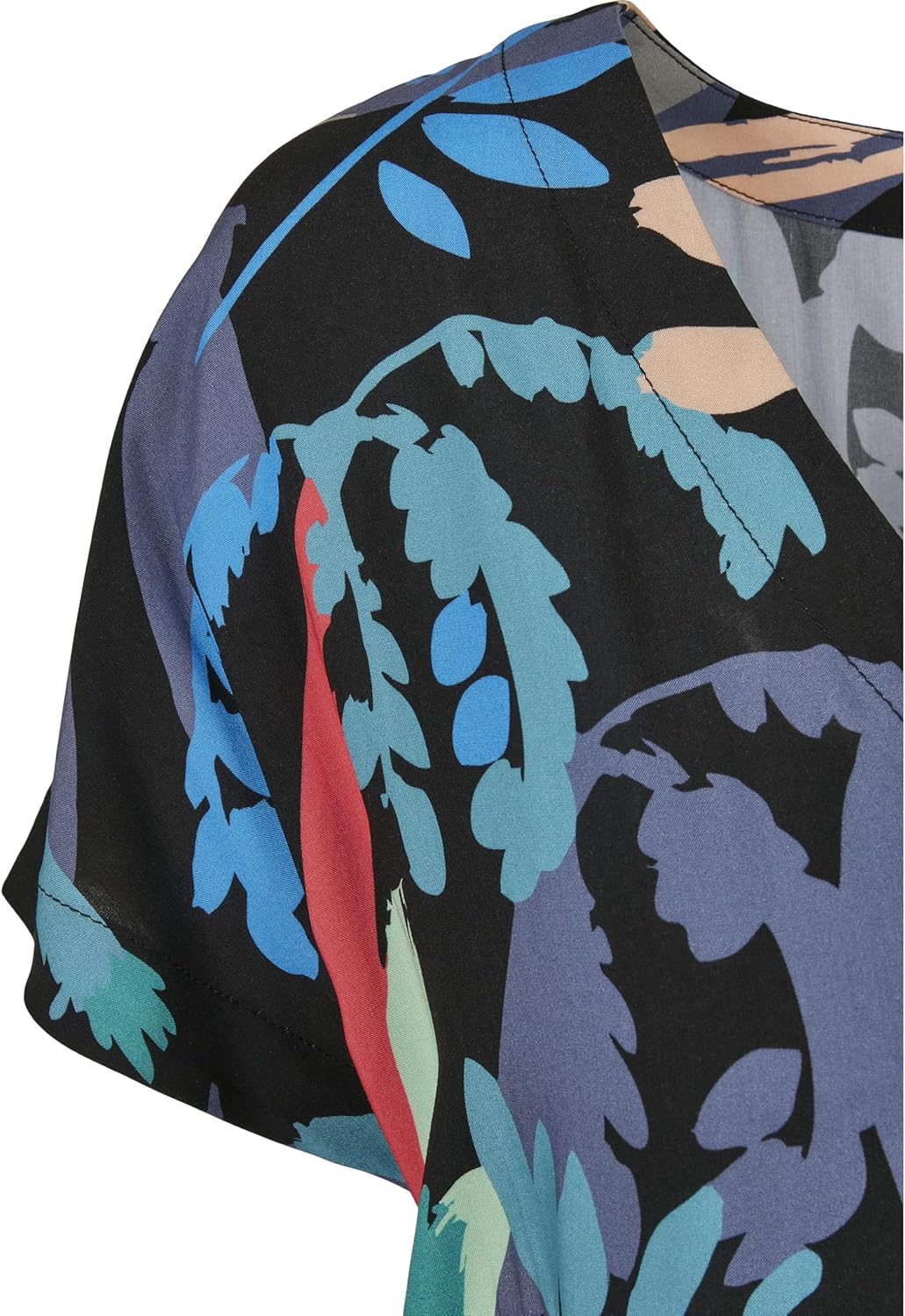 Urban Classics Damen Ladies Short Viscose Belt Jumpsuit T-Shirt 3XL Blackfruity, 3XL Blackfruity