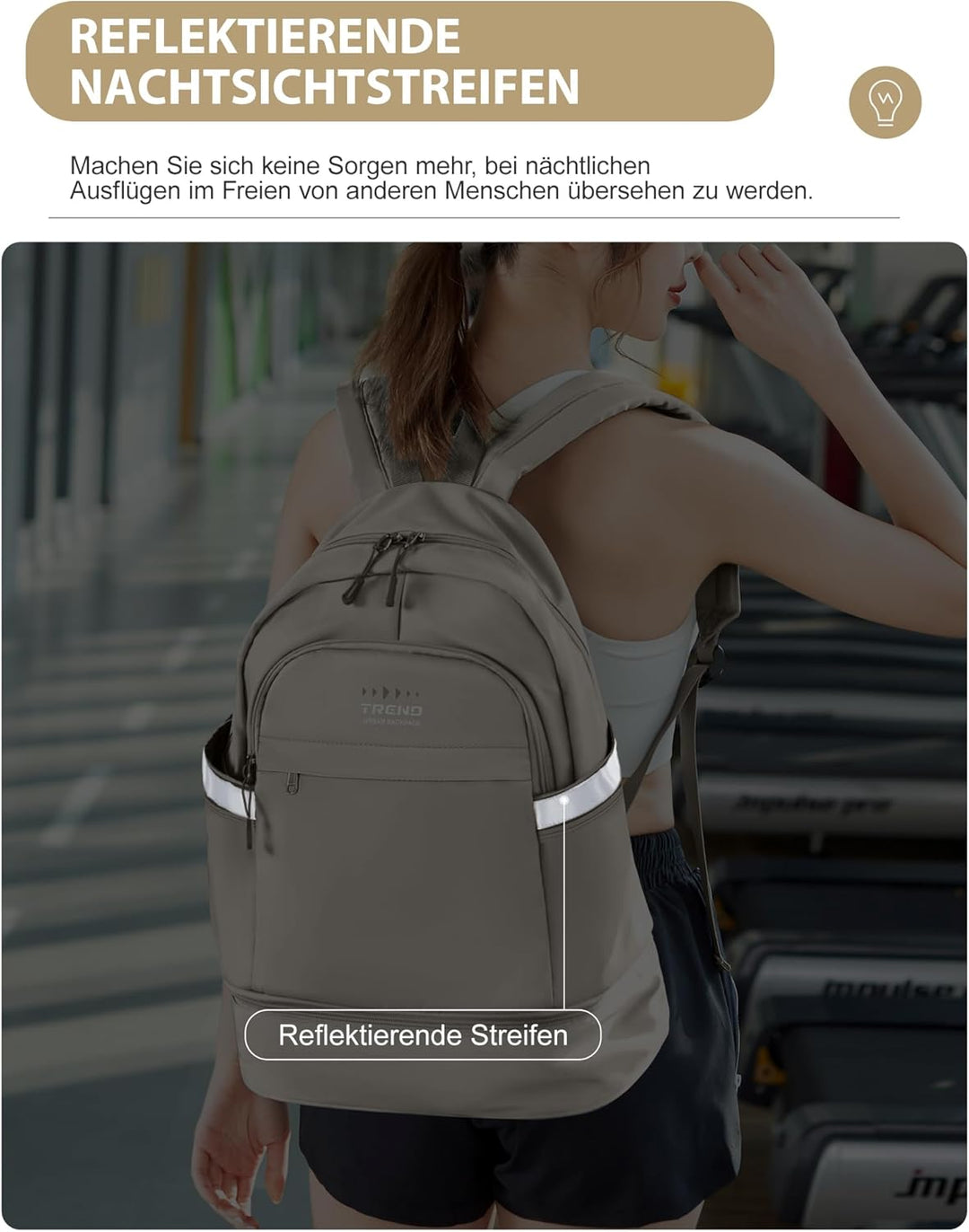 suradar Sportrucksack für Frauen mit Nasstasche und Schuhfach Sportrucksack Damen Gym Backpack Rucks