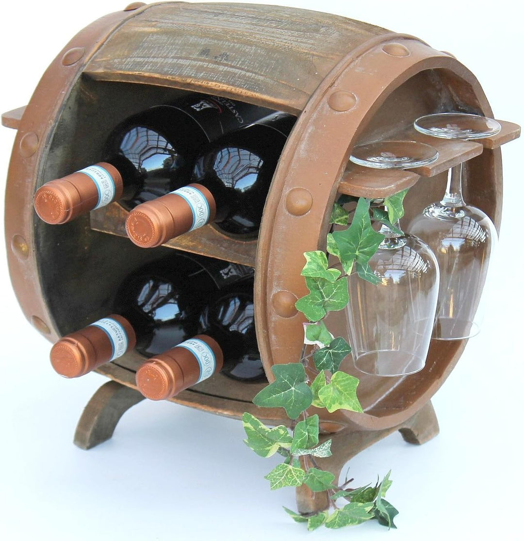 DanDiBo Weinregal Holz Weinfass Braun 33 cm 2110 Bar Flaschenregal Flaschenständer Klein Fass Holzfa
