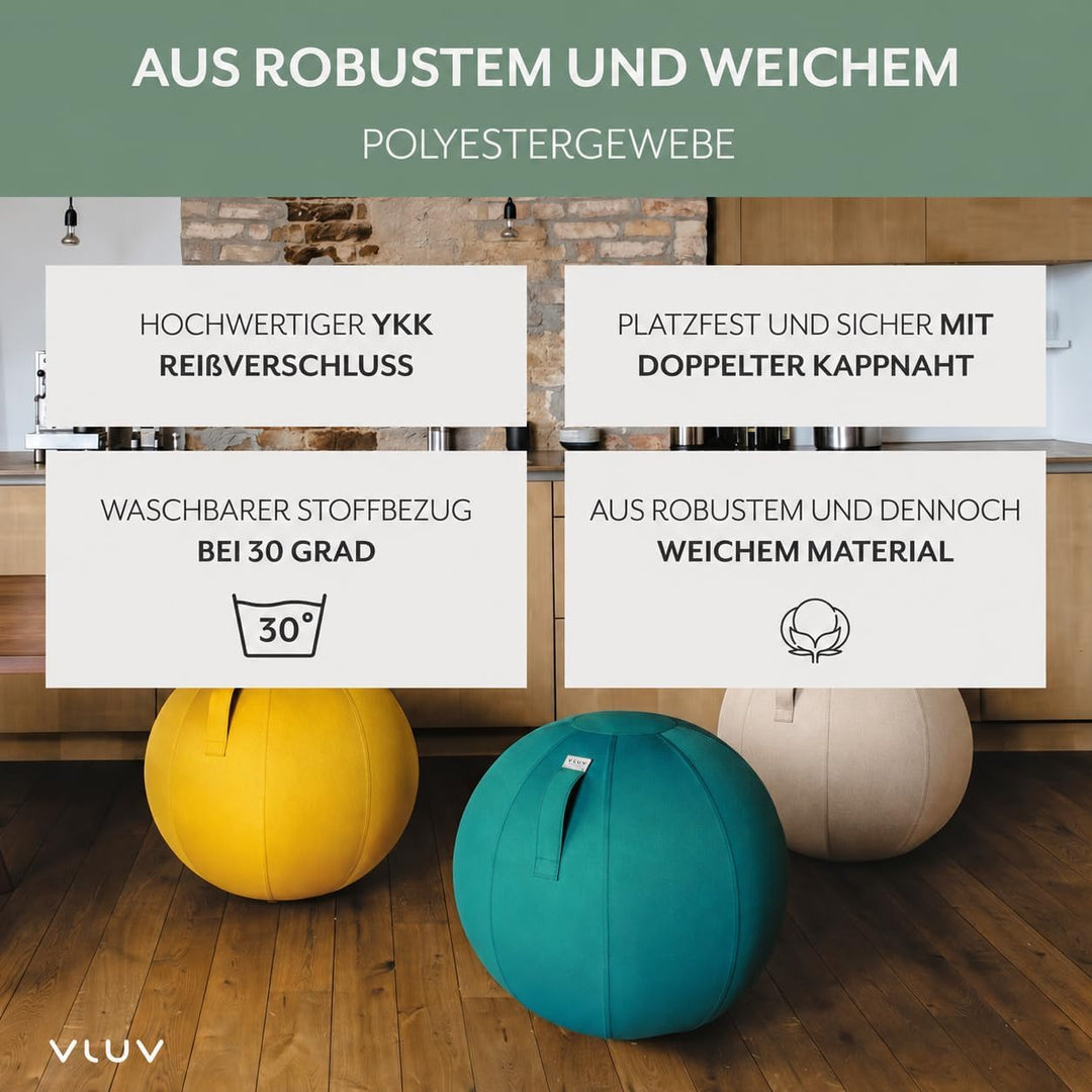 VLUV LEIV Stoff-Sitzball 60cm - 65cm Stone, 60cm - 65cm Stone