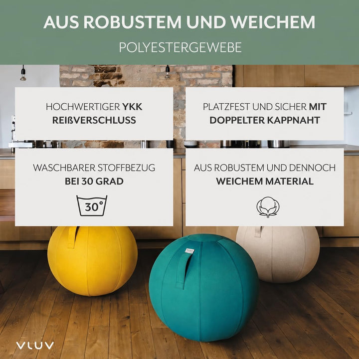 VLUV LEIV Stoff-Sitzball 60cm - 65cm Stone, 60cm - 65cm Stone