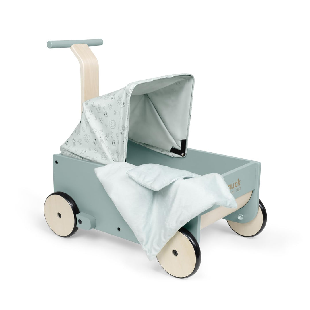 Hauck Learn to Walk Dolls - 2in1 Puppenwagen &amp; Lauflernwagen aus Holz für Kinder ab 12 Monaten inklu