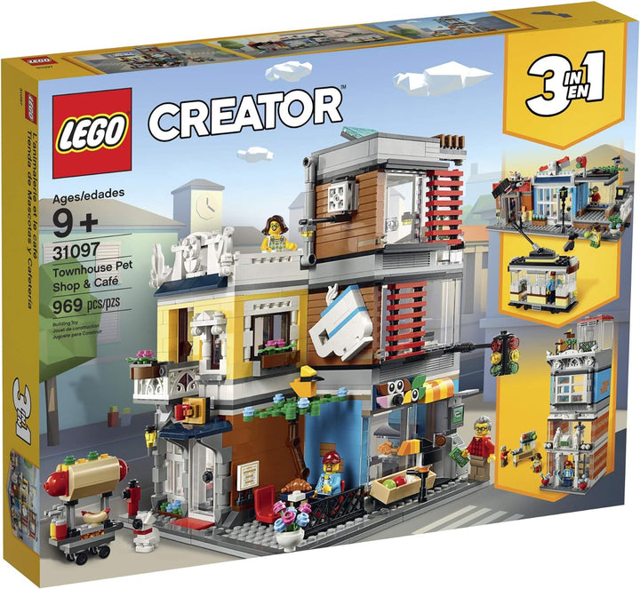 LEGO Creator 3 in 1 Townhouse Pet Shop &amp; Café 31097 Toy Store Building Set with Bank, Town Playset w