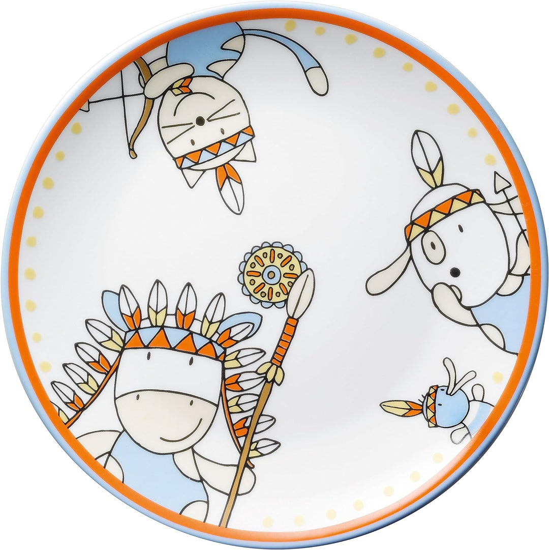 Puresigns MOEMA Kindergeschirr Set 7-teilig – Farbenfrohes Design im Wilden Westen Thema mit Häuptli