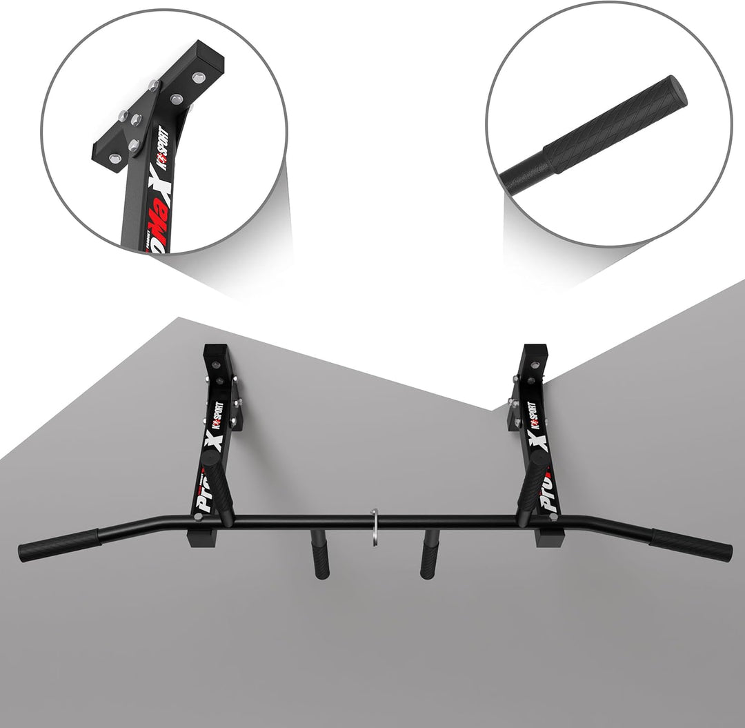K-Sport: Klimmzugstange zur Deckenmontage I Kraftstation mit Pull-Up Bar & 3 Griffen I Klimmzugturm