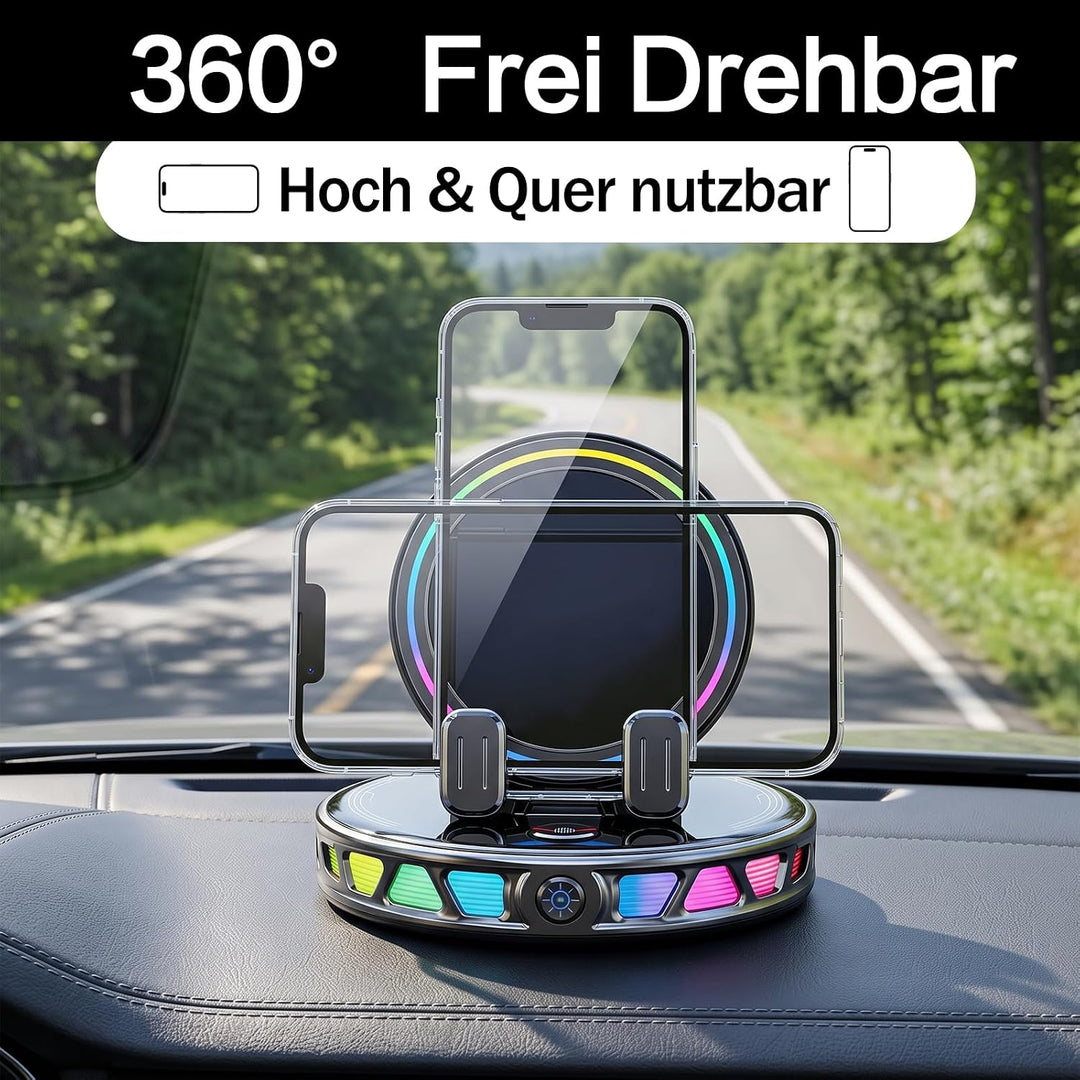 Autohalterung mit Ladefunktion mit RGB, Handyhalterung Auto Saugnapf