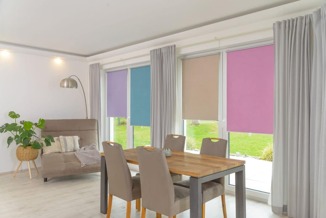 Springrollo/Mittelzugrollo mit modernen Struktur Stoff Lavendel, 90 cm x 200 cm (B x L) Lavendel 90