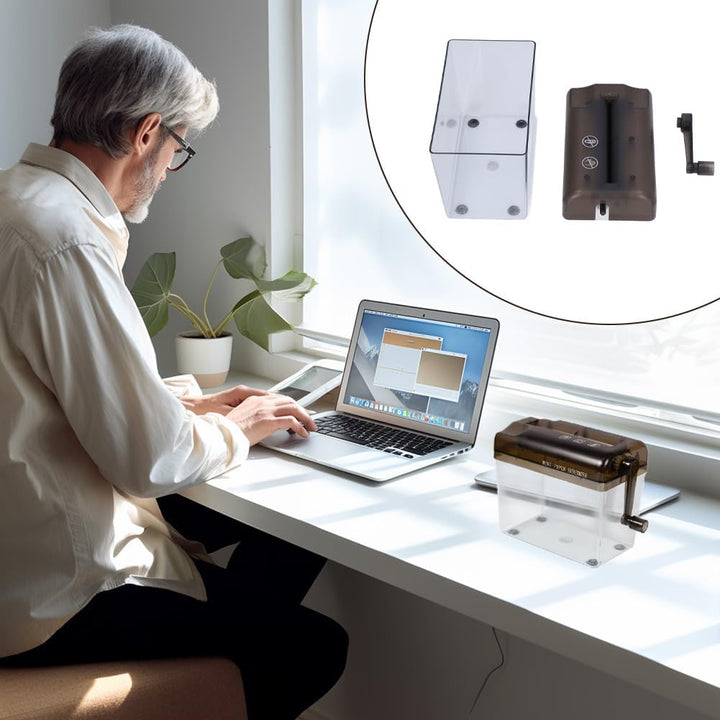 Manueller Aktenvernichter, Tragbarer Papierzerkleinerer Handkurbel Mini Hand Schredder Professionell