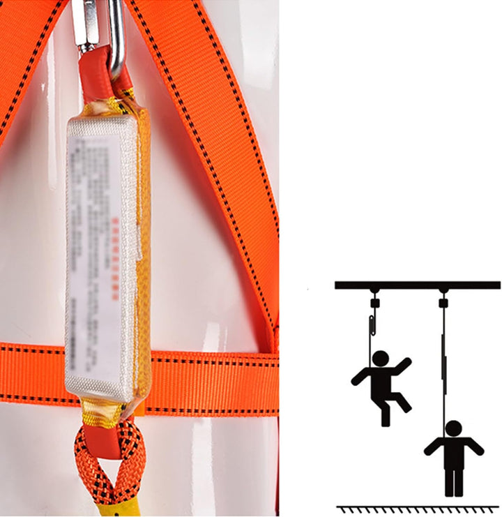 WEIKAXIMU Auffanggurt Fallschutz Sets: 5-Punkt Auffanggeschirr zur Absturzsicherung, 2 Haken, 2m Sic