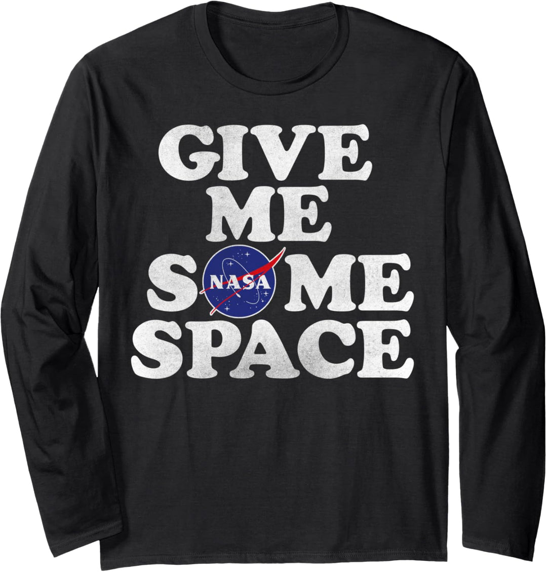 NASA Give Me Some Space Text Logo Langarmshirt