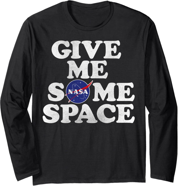NASA Give Me Some Space Text Logo Langarmshirt
