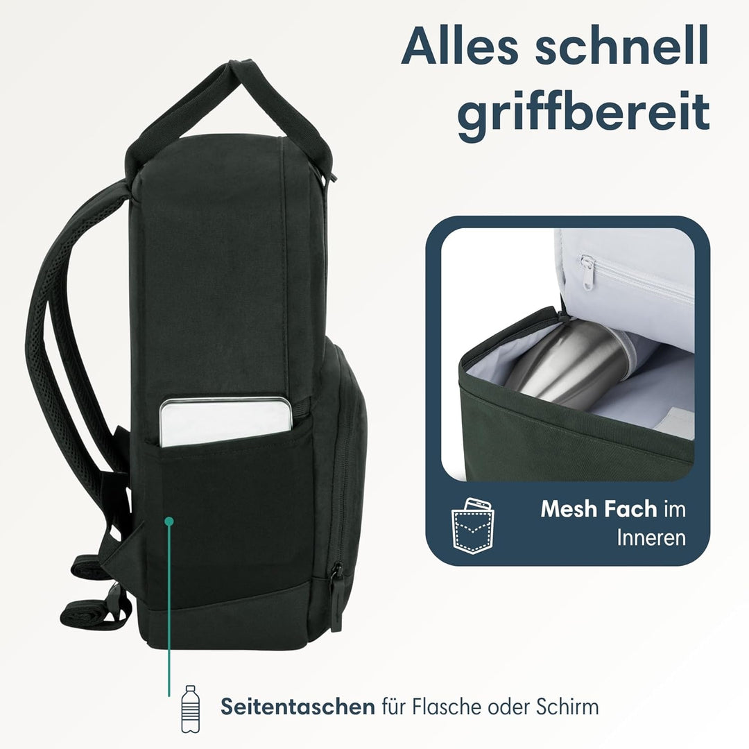 LARKSON Rucksack Damen & Herren - No 6 - Daypack mit 16 Zoll Laptopfach - Rucksäcke für City Schule