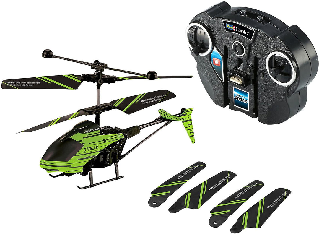 Revell 23829 RC Helikopter mit Fernbedienung STREAK, Gyro, 2-Kanal IR-Fernsteuerung, Indoor-Flugmode