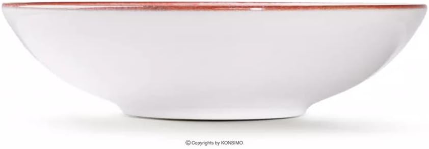 Konsimo. 6er Set Suppenteller - Pastateller - Tiefteller - für 6 Personen - Schale aus Keramik - LIN