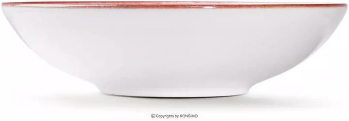 Konsimo. 6er Set Suppenteller - Pastateller - Tiefteller - für 6 Personen - Schale aus Keramik - LIN