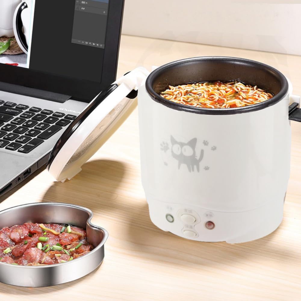 Mini Elektrischer Reiskocher für Auto, 12V, 100W, 1L Kapazität, USB-Anschluss, Tragbarer Dampfgarer