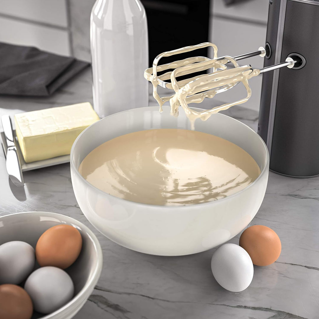 Arendo Elektrischer Handmixer 350W Mixer zum Backen – Handrührer mit 2 Rührquirlen und 2 Knethaken a