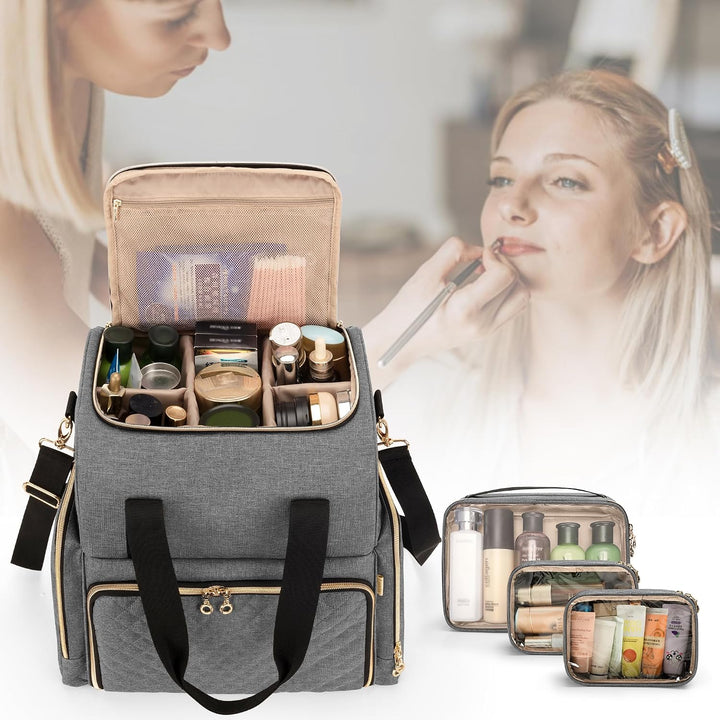 Luxja Kulturbeutel zum Tragen, Kulturtasche für Damen & Männer, Kosmetiktasche für Make up, Make Up