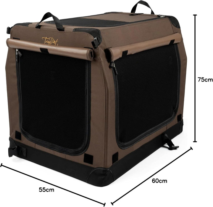 Hundebox TrendPet TPX75-Pro - Leichte, Faltbare Transportbox fürs Auto mit Aluminium Rahmen, L 75 x