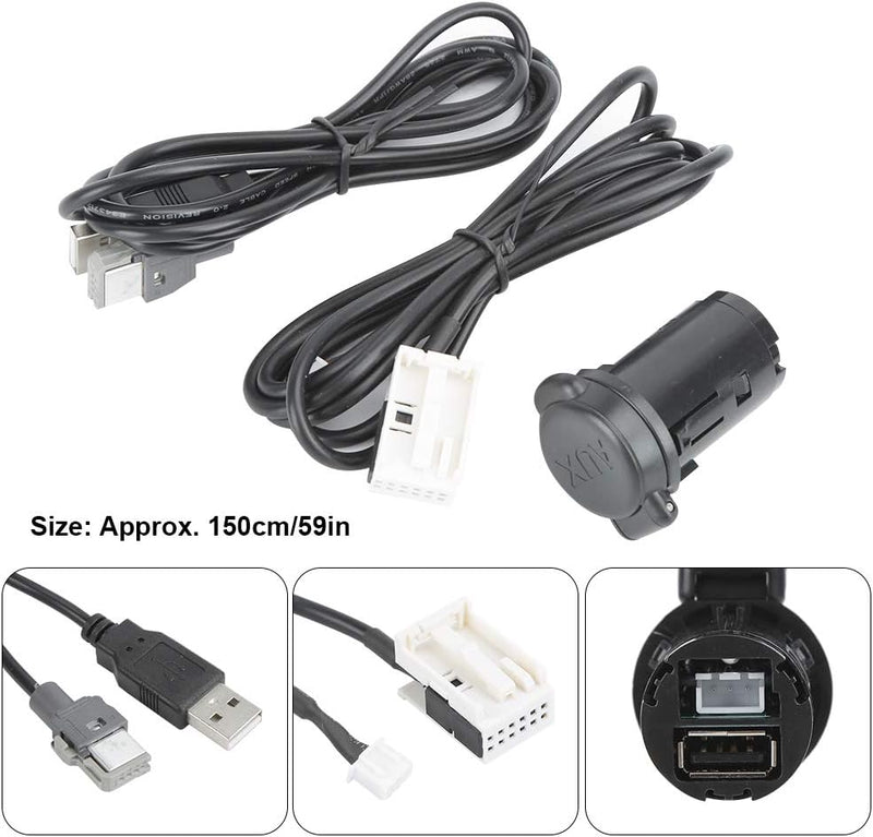 AUX USB o Adapterkabel Car o Stereo USB Aux-In Ladeadapterkabel Passend für 307 407 308 408 508 3008