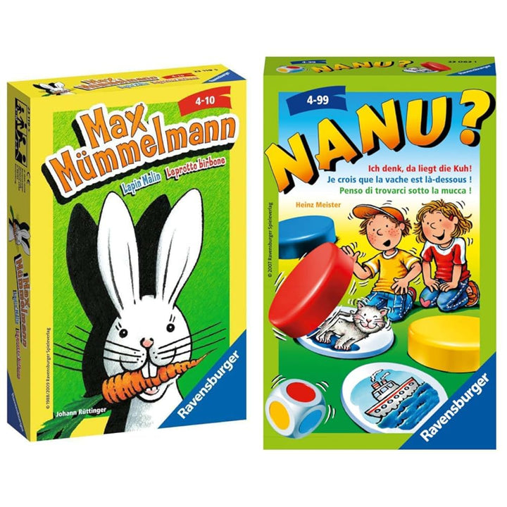 Ravensburger 23119 - Max Mümmelmann, Mitbringspiel für 2-4 Spieler & 23063 - Nanu? Mitbringspiel für