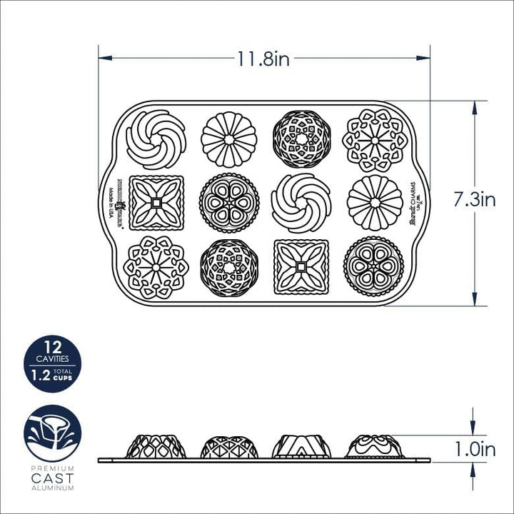 Nordic Ware 85677 Charms Gugelhupffanne, Aluminium, Gold, Gold