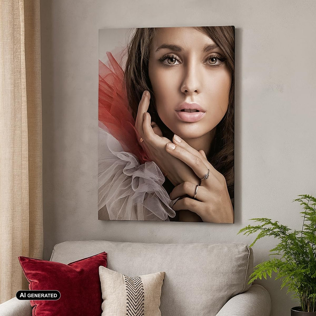 Bilder auf Leinwand 55x100cm Leinwandbild mit Rahmen Schönheit kleid mode modell Gross Wanddeko Bild