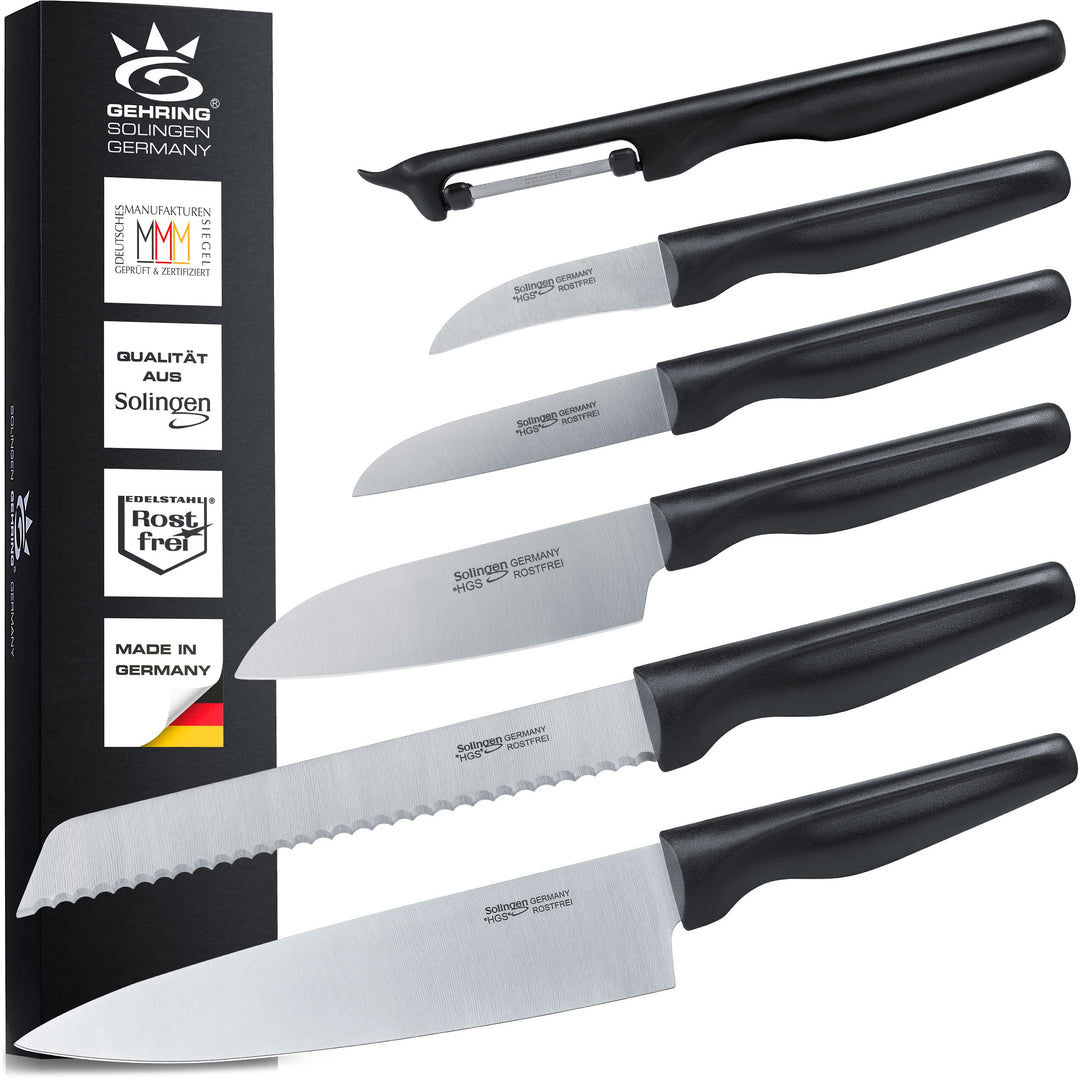 NEU| SOLINGEN WAVE| Küchenmesserset - Messerset 6 tlg.| rostfreie, eisgehärtete & scharfe Messer, 10
