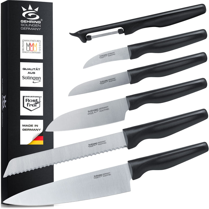 NEU| SOLINGEN WAVE| Küchenmesserset - Messerset 6 tlg.| rostfreie, eisgehärtete & scharfe Messer, 10