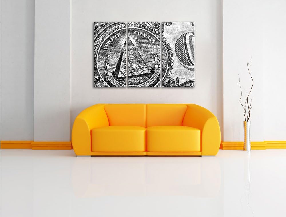 Pixxprint Illuminaten-Pyramide als Leinwandbild/Grösse: 3 Teilig (120x80 cm) cm/Wandbild/Kunstdruck/