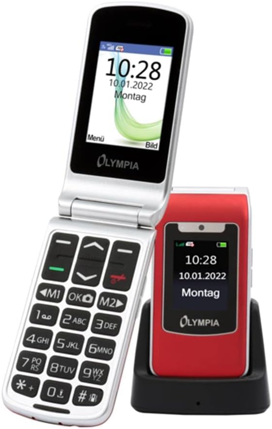 Olympia Style Duo 4G Senioren Mobiltelefon grosse Tasten Klapphandy rot
