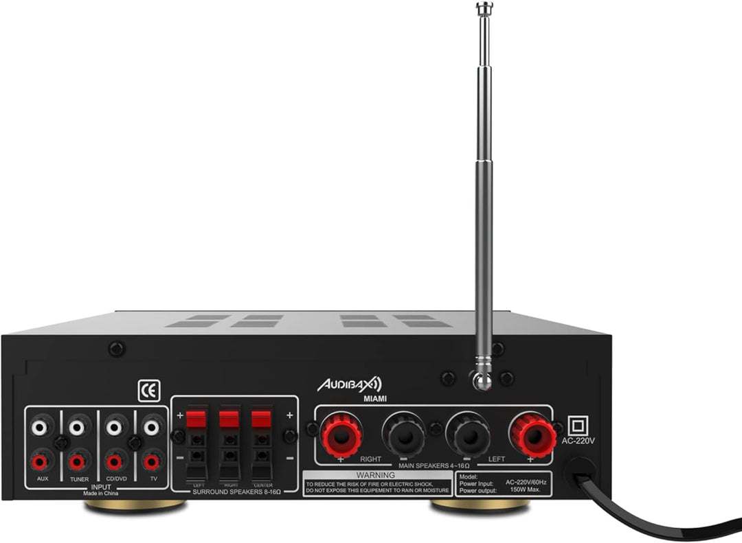 Audibax Miami Amplificador Karaoke Bluetooth 100W + 100W. Mando a distancia