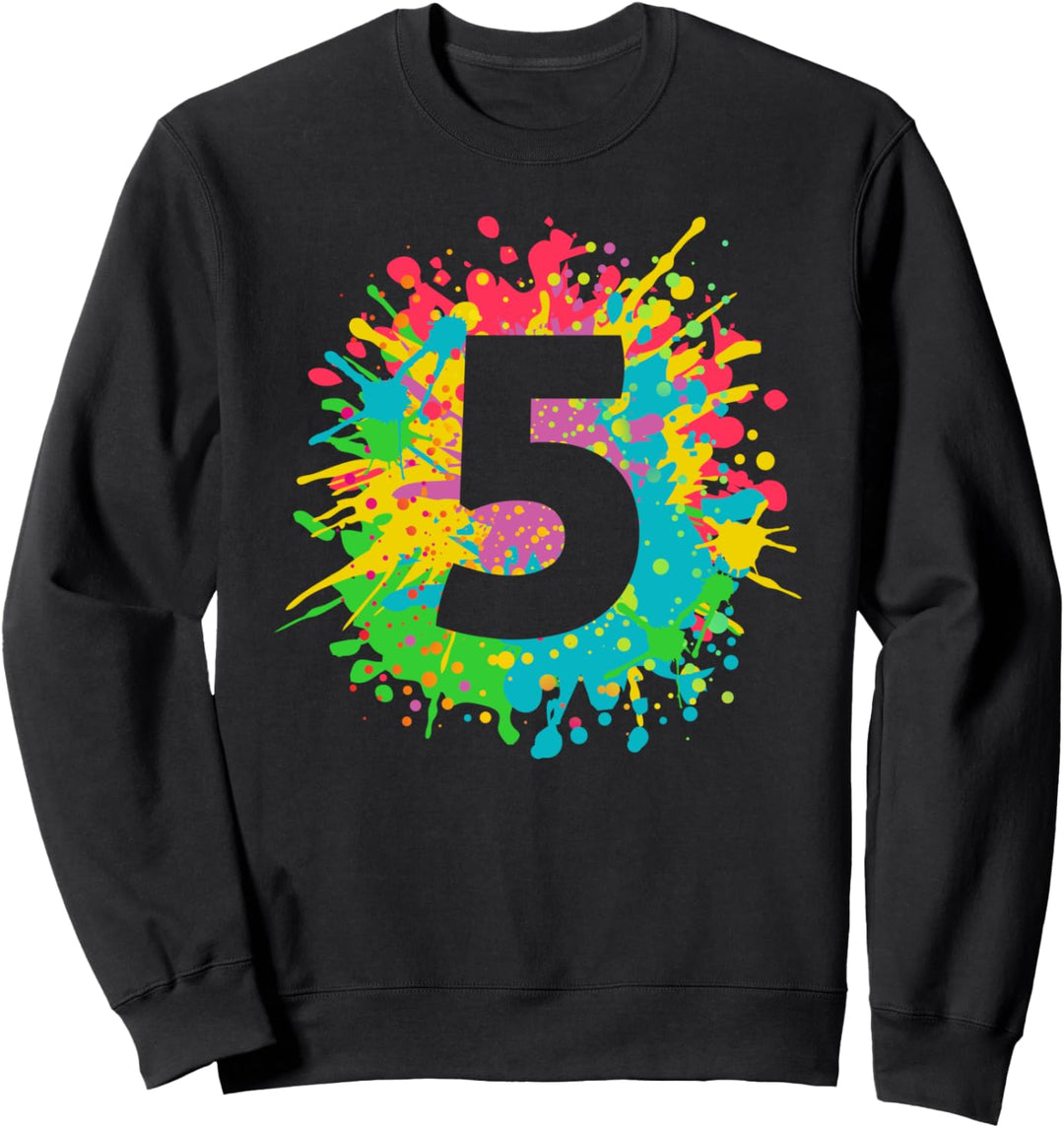 5 Geburtstag für Kinder, Nummer 5 in Farbspritzern Sweatshirt
