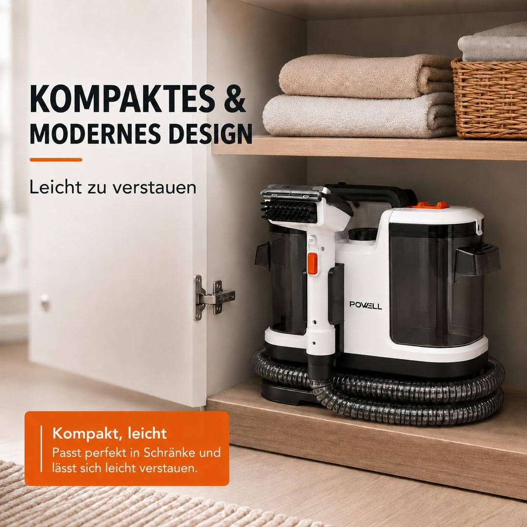 Powell Waschsauger Teppichreiniger 450W - 13kPA Saugkraft, tragbarer Teppichreiniger, Sofa, Vorleger