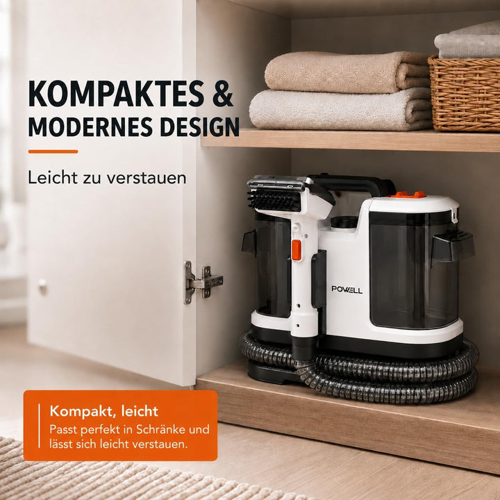 Powell Waschsauger Teppichreiniger 450W - 13kPA Saugkraft, tragbarer Teppichreiniger, Sofa, Vorleger