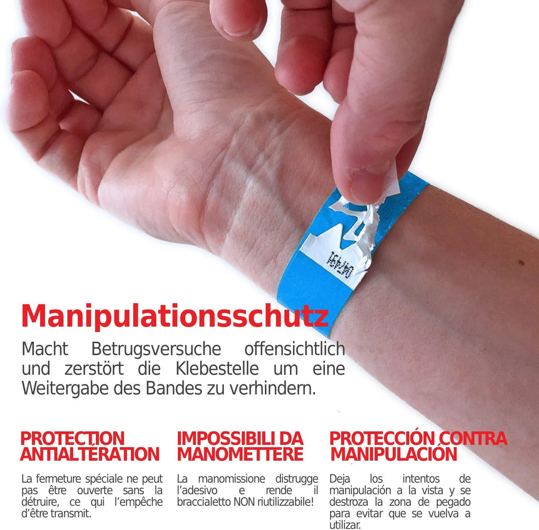 1000 Eintrittsbänder aus Tyvek zum selbst gestalten und bedrucken in Gold von GA Event Solutions - P